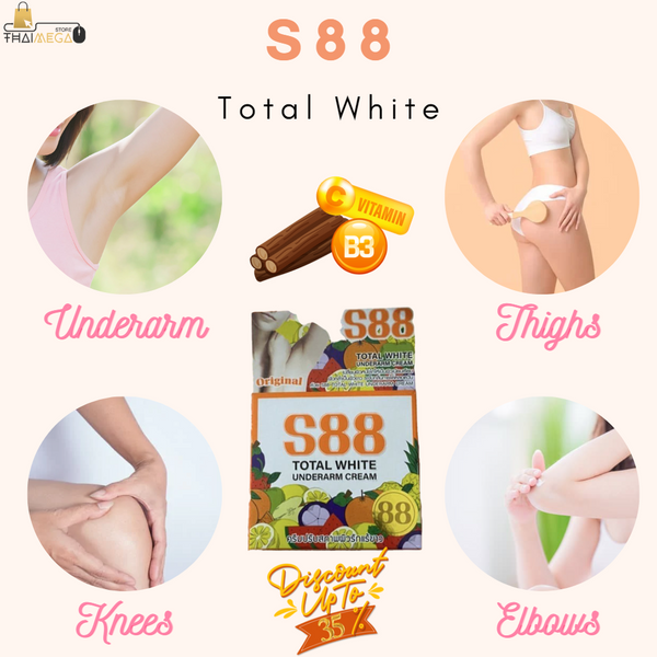 制汗・デオドラント 88 Total cream + lishou coffee S88 Total White Underarm Cream - Thaimegastore