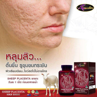 Placenta supplement for wrinkles and scars