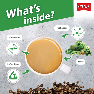 Coffee with natural fiber and collagen
