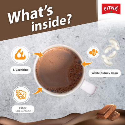 High fiber cocoa drink sachets
