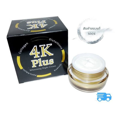 New 4K Plus Whitening Night Cream 20 g. With Coffee Scrub Soap 50g