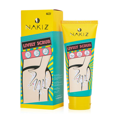 Exfoliating cream scrub for the buttocks, groin, and body