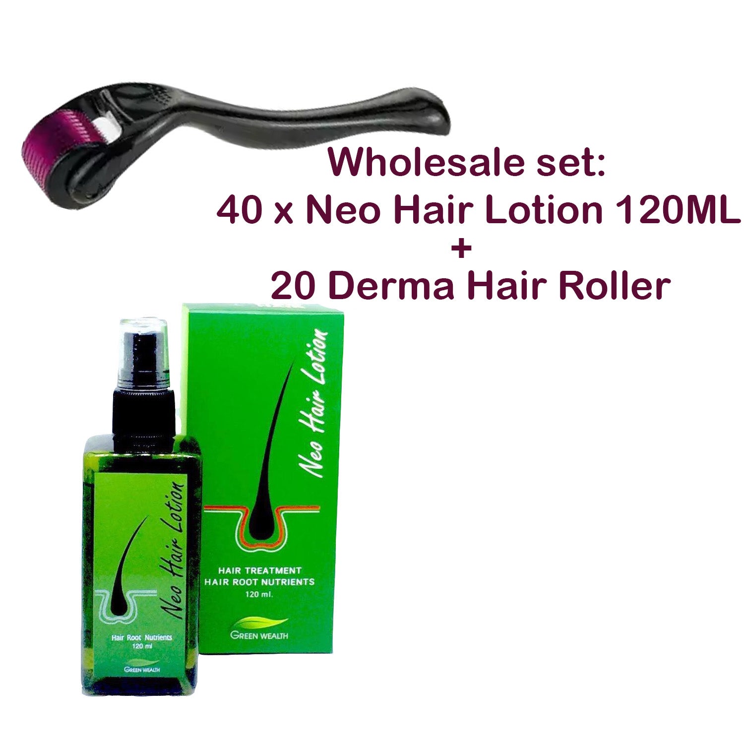 Neo Hair Lotion and Derma Hair Roller Set