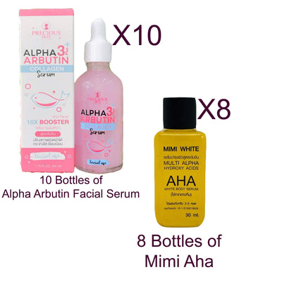 Precious Skin Alpha Arbutin and Mimi AHA Serum Set